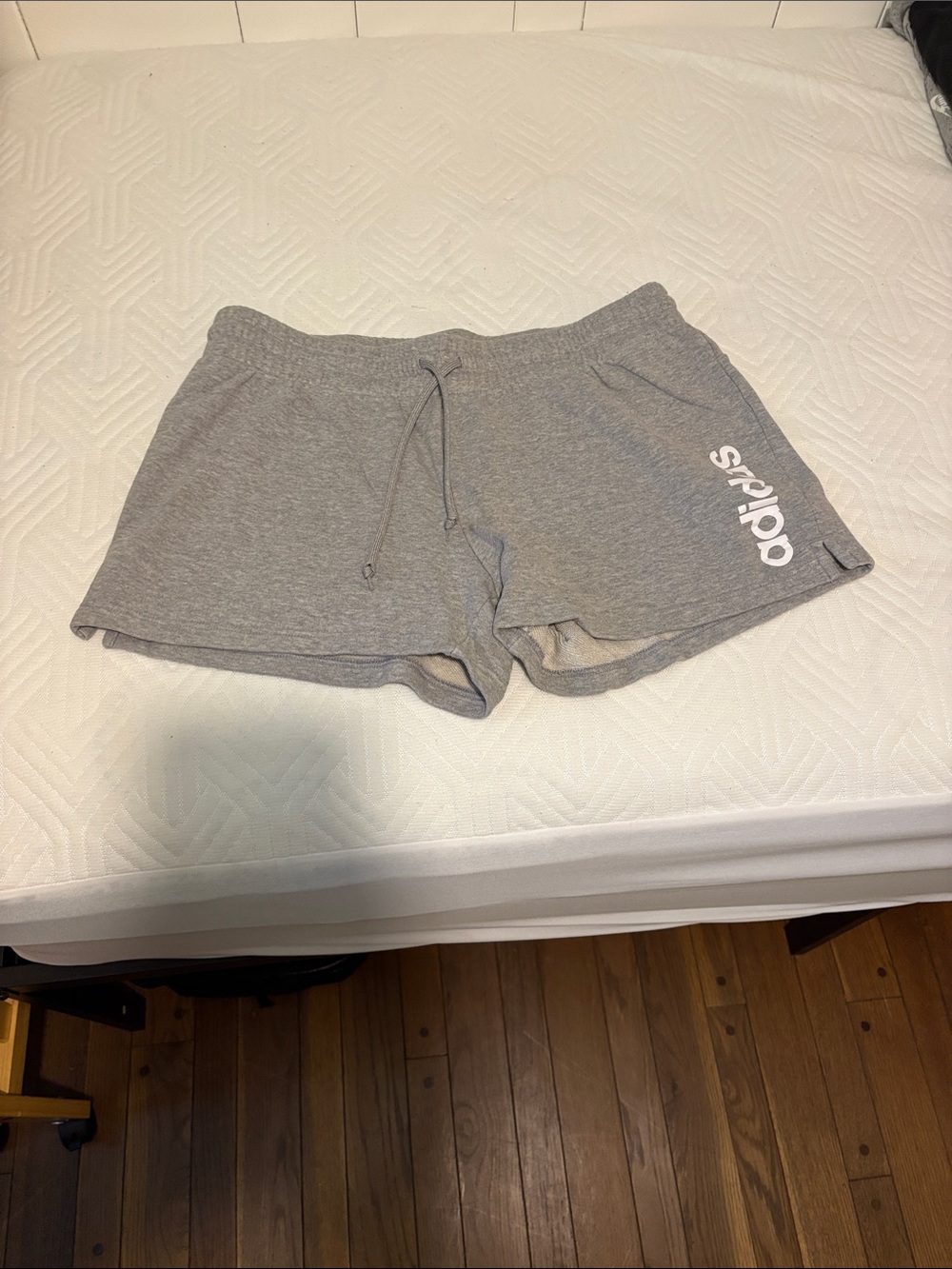 adidas Gray Athletic Lounge Shorts with Side Logo
